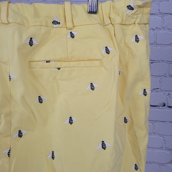 Talbots Yellow Embroidered Bees Curvy High Rise Cropped Pants 18W (37x25) - Picture 13 of 15